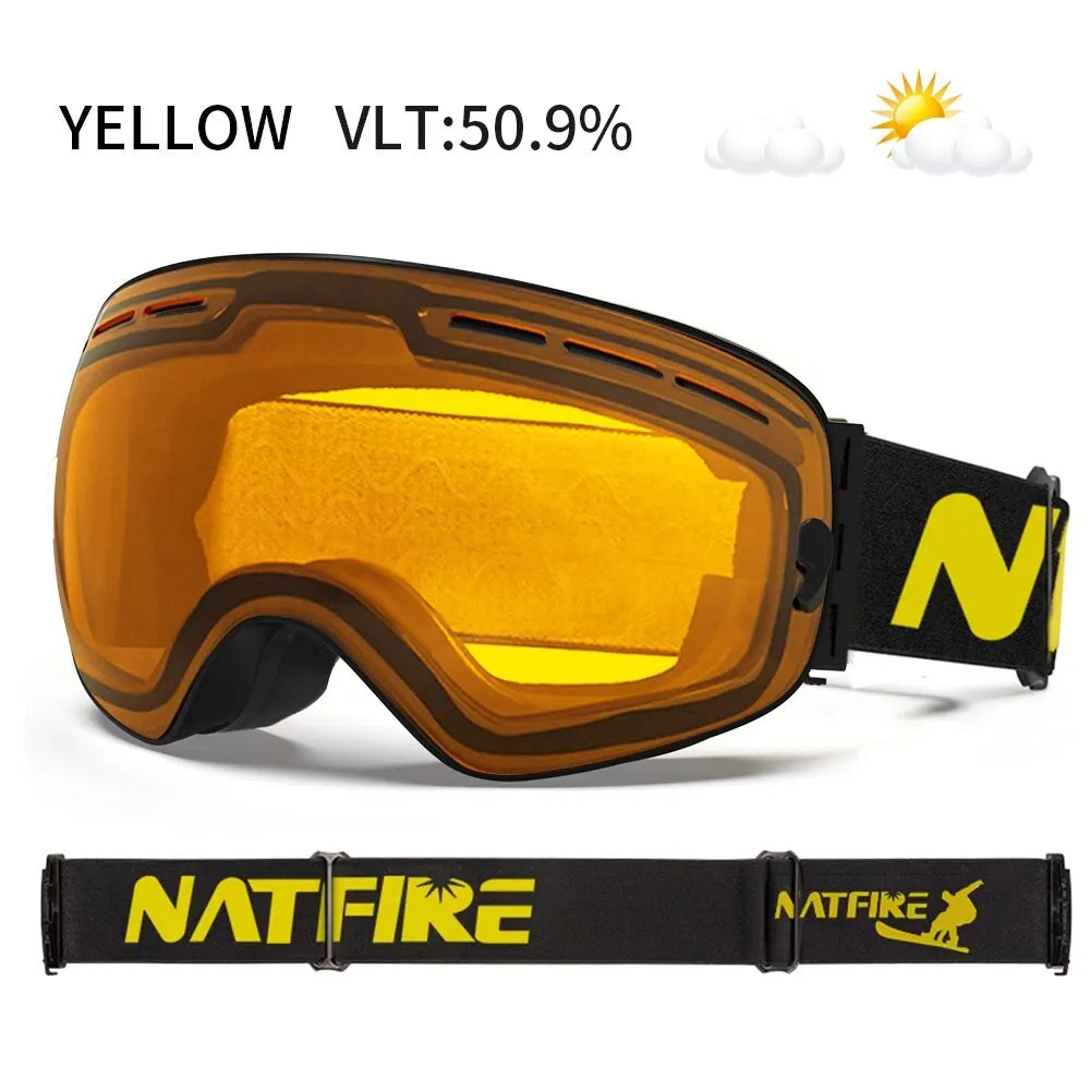Double-Layer Anti-Fog Ski Goggles