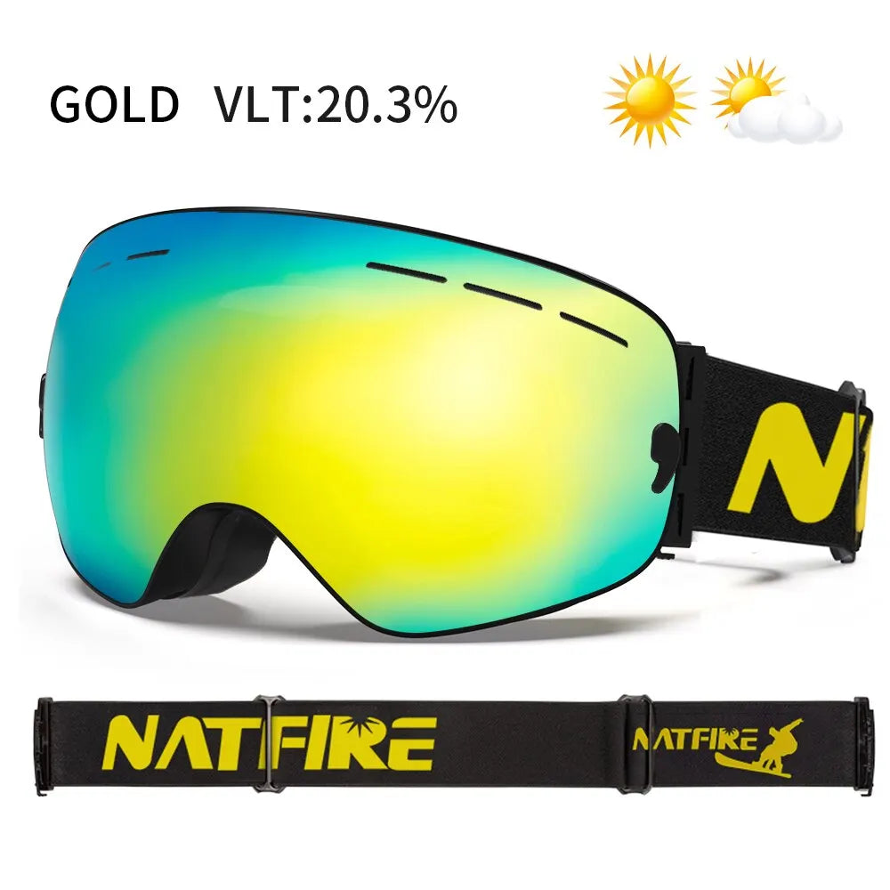 Double-Layer Anti-Fog Ski Goggles