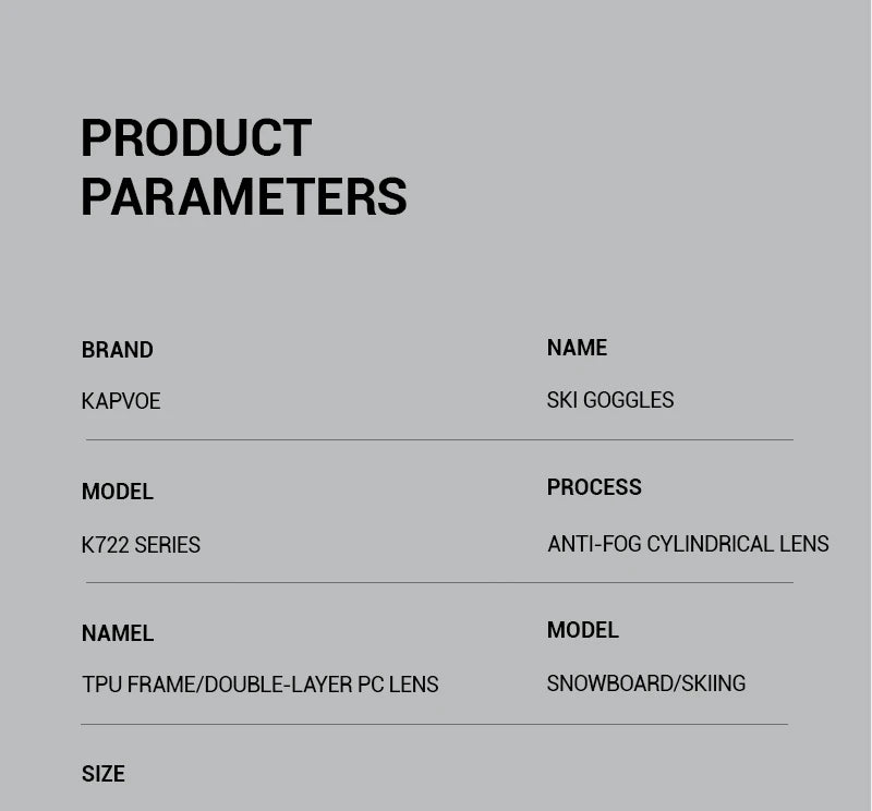 Double Layer Anti-Fog Ski Goggles