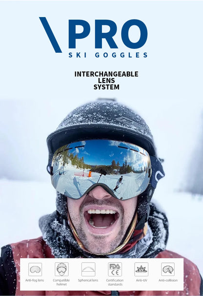 Double-Layer Anti-Fog Ski Goggles