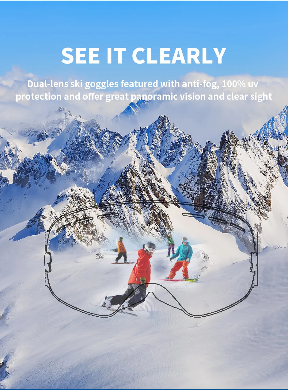 Double-Layer Anti-Fog Ski Goggles