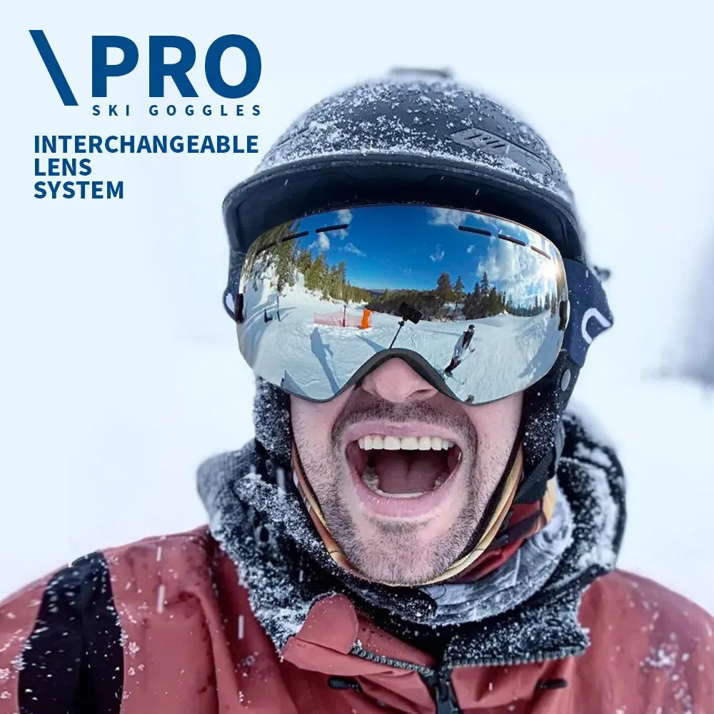Double-Layer Anti-Fog Ski Goggles